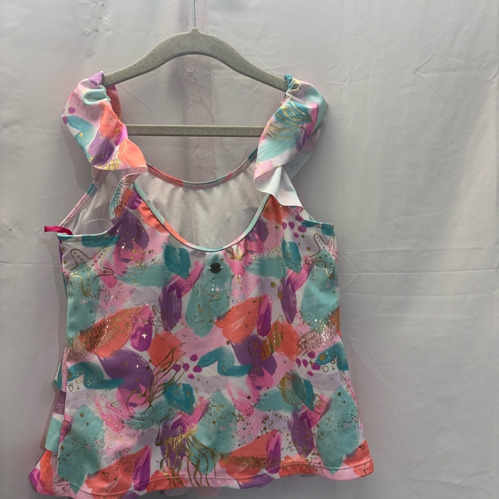 Justice Pink and Green Ruffled Blouse - Picture 3 of 4